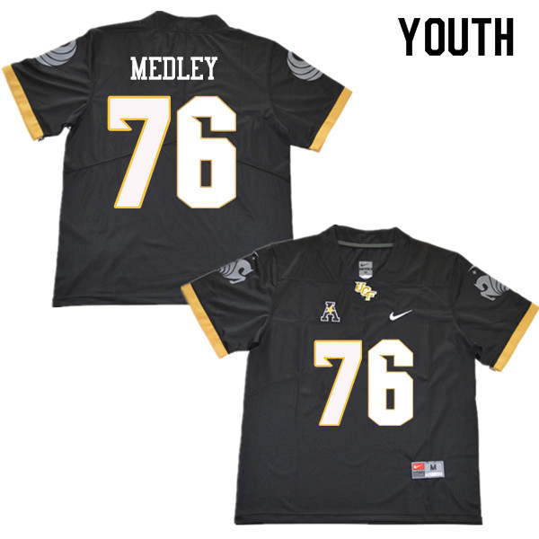 Youth #76 Adrian Medley UCF Knights College Football Jerseys Sale-Black - Click Image to Close